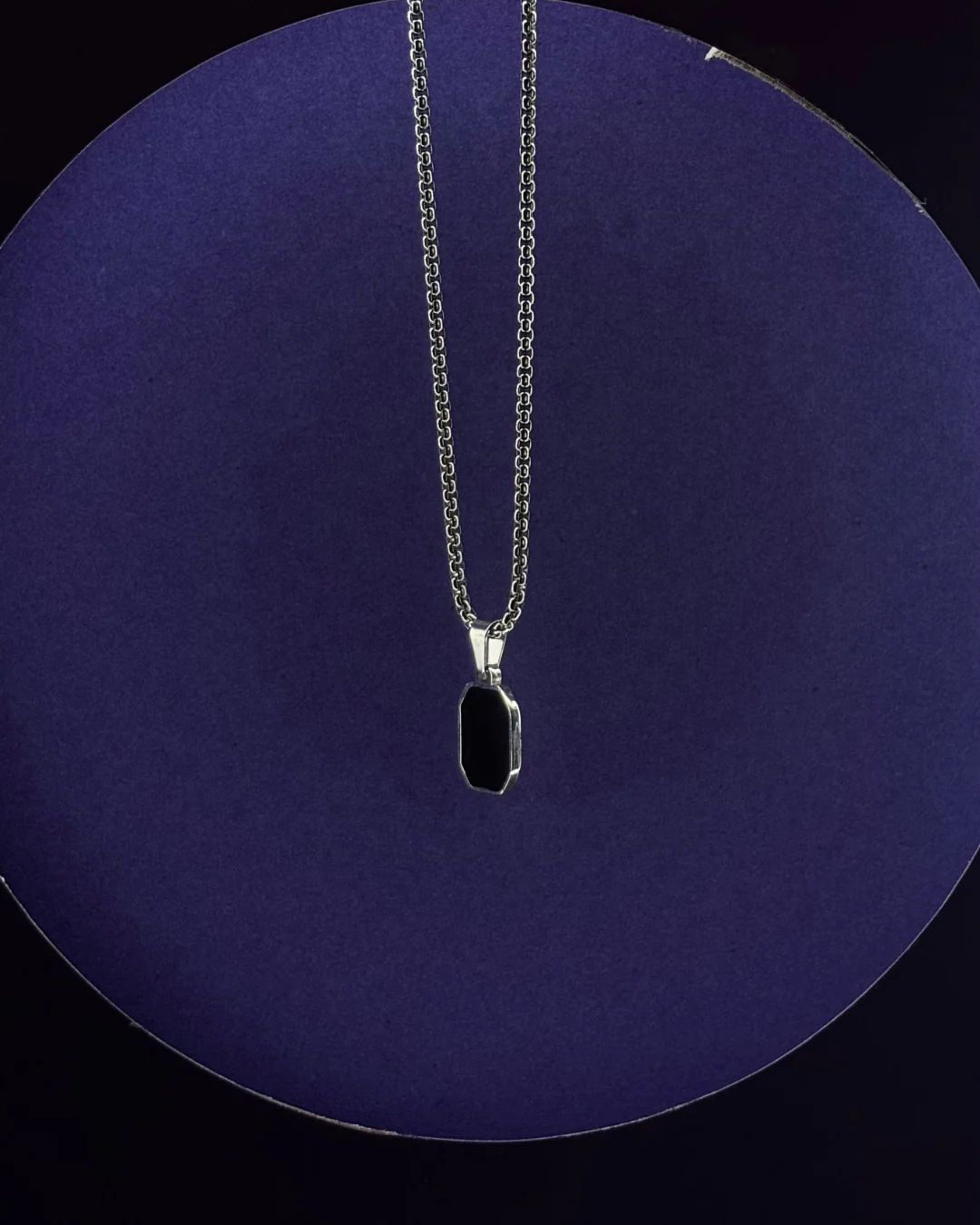 Black Hexagon Pendant with Curb - Image 2