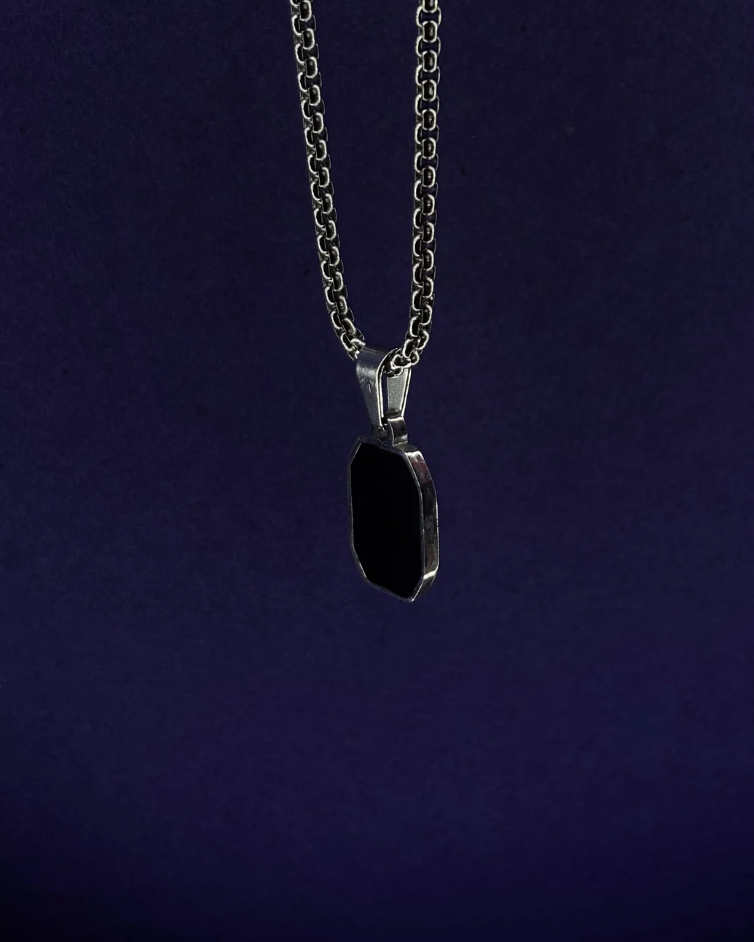 Black Hexagon Pendant with Curb - Image 4