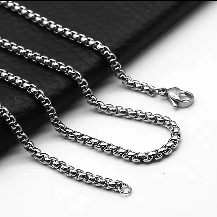 Men Silver Box Chain - Image 2