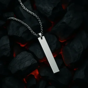 3D Long Strip Pendant Necklace