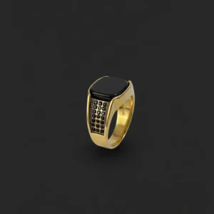 Black and Gold Sovereign Ring
