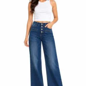 Aura Blue Button Jeans